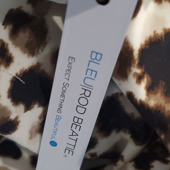 New with tags Bleu Rod Beattie Animal Print Lace Down Twist Front One-Piece Swim - Picture 13 of 15